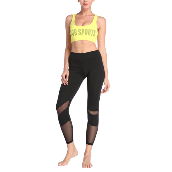 Long Length Mesh Panel Athletic Pant Tight - Picture 2 of 4